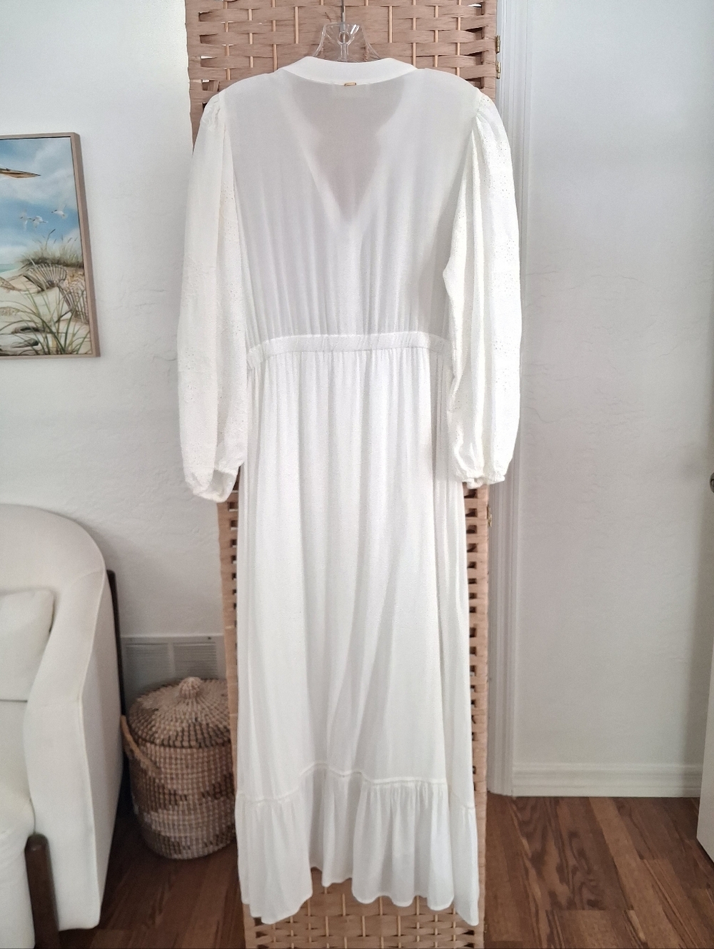 🤍REVOLVE BOAMAR Carlotta Made In Colombia White Eyelet Split Maxi Dress S/M🤍 - Picture 7 of 8